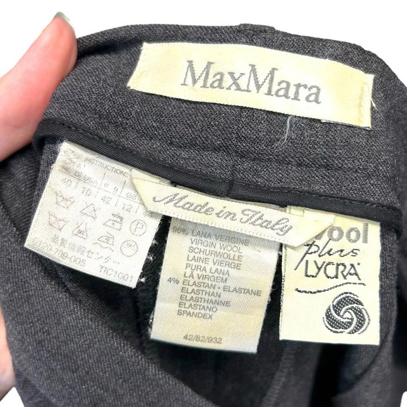 MaxMara‎ Charcoal Gray Wool Vintage Trouser Dress Pants Size US 10 - Picture 6 of 8
